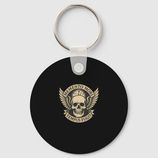 Porte-clés Citation Long S De Memento Mori Tempus Fugit Latin (Recto)