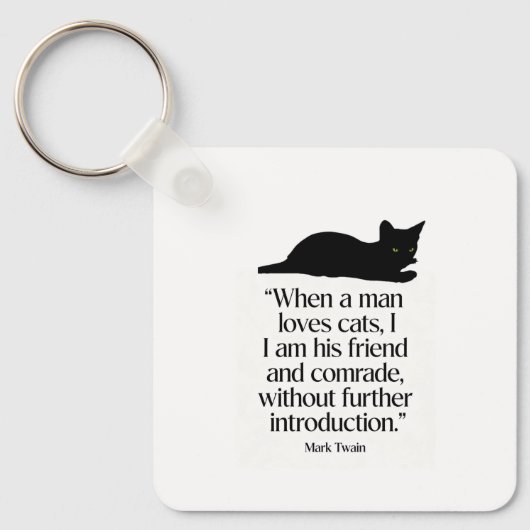 Porte-clés citation Mark Twain Chat (Recto)