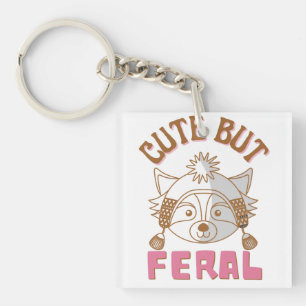 Porte-clés Citation Mème Mignonne Mais Feral Funny