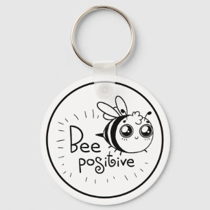 Porte-clés Citation mignonne d'illustration d'abeille de
