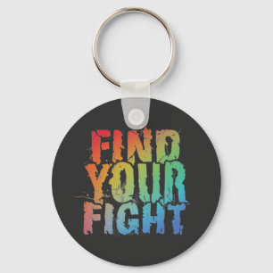 Porte-clés Citation Motivante Trouvez Votre Combat Art
