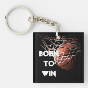Porte-clés Citation motivationnelle disant Basketball né pour