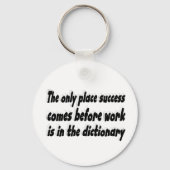 Porte-clés Citation motivationnelle du travail de réussite (Recto)