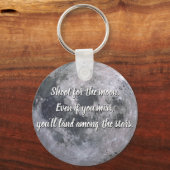 Porte-clés Citation motivationnelle pour la lune (Recto)