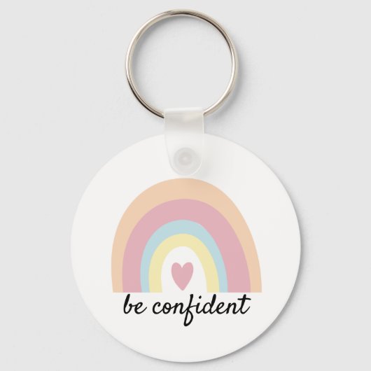 Porte-clés Citation personnalisée pastel arc-en-ciel confiant (Recto)