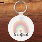 Porte-clés Citation personnalisée pastel arc-en-ciel confiant (Recto)