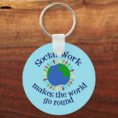 Porte-clés Citation sur le travail social inspirationnel (Recto)