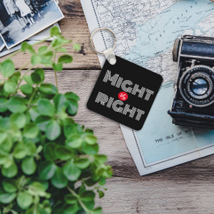 Porte-clés Citation typographique du courage noir blanc rouge