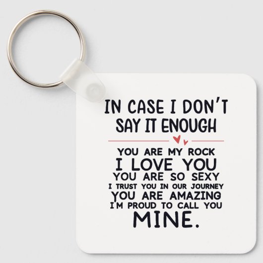 Porte-clés Citation Valentines (Recto)