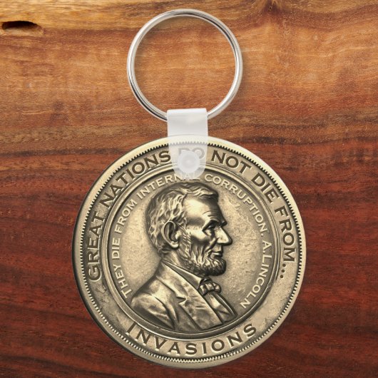 Porte-clés Citations de Great Abraham Lincoln (Verso)