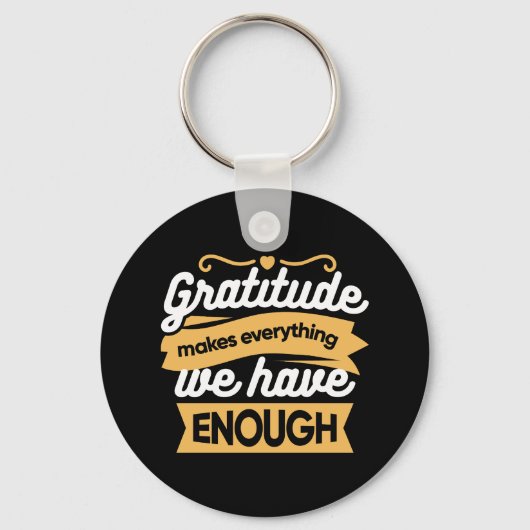 Porte-clés Citations de la typographie de la Gratitude inspir (Recto)