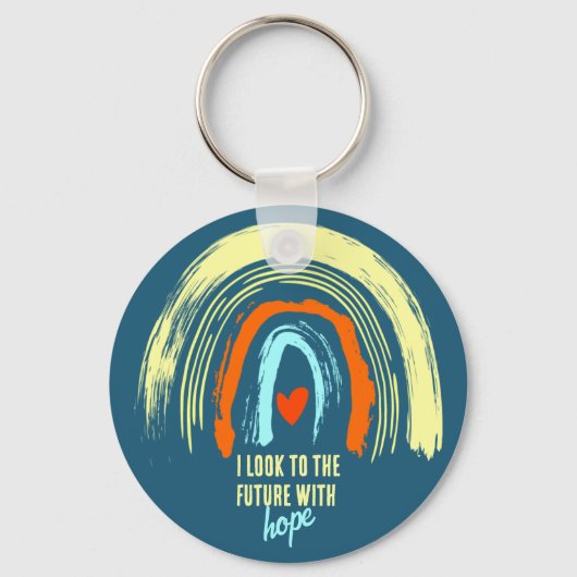 PORTE-CLÉS CITE CHRÉTIENNE RETRO BOHO RAINBOUR ROUND (Recto)