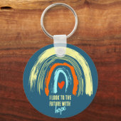 PORTE-CLÉS CITE CHRÉTIENNE RETRO BOHO RAINBOUR ROUND (Recto)