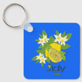 Porte-clés Citron avec fleurs (Recto)