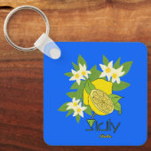 Porte-clés Citron avec fleurs (Recto)