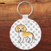 Porte-clés Citron Et Beagle Blanc Cute Chien & Pâtes (Recto)