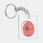 Porte-clés Citron Monogramme Rose carré double face (Devant gauche)