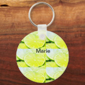 Porte-clés Citron vert jaune simple ajouter un nom minimal pe (Recto)