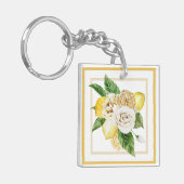 Porte-clés Citrons et roses dans des cadres jaunes (Devant gauche)