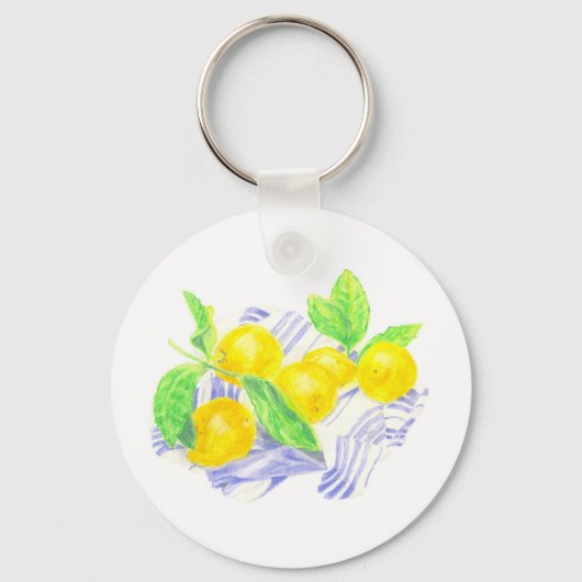 Porte-clés citrons Meyer sur la serviette de cuisine (Recto)