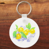 Porte-clés citrons Meyer sur la serviette de cuisine (Recto)