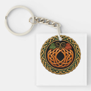 Porte-clés Citrouille à rondel de nœud celtique