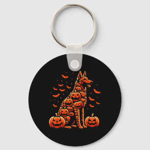 Porte-clés Citrouille belge malinois Jack-o'-lantern Hallowee