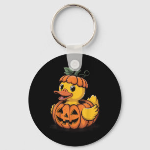 Porte-clés Citrouille Canard en Caoutchouc Halloween