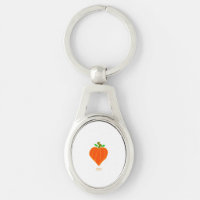 Citrouille Coeur Oval Porte - clé