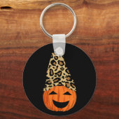 Porte-clés Citrouille de Casquette Leopard mignon (Recto)