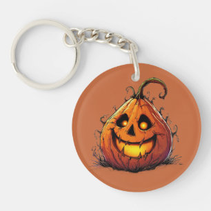 Porte-clés Citrouille de Jack O’Lantern effrayante avec des y