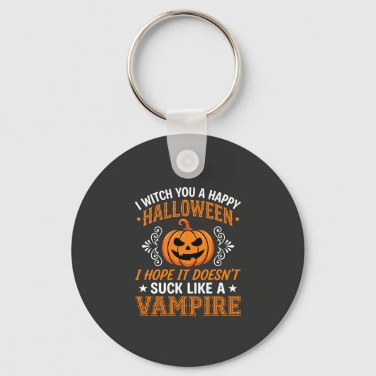 Porte-clés Citrouille de vampire drôle d'Halloween (Recto)