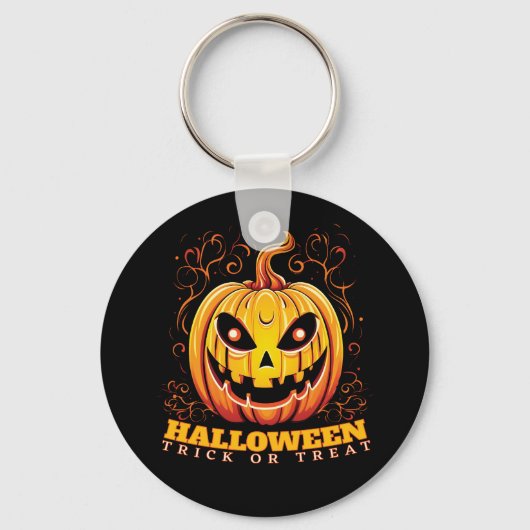 Porte-clés Citrouille d'Halloween Jack-O-Lantern (Recto)