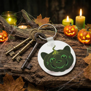 Porte-clés Citrouille d'Halloween vert