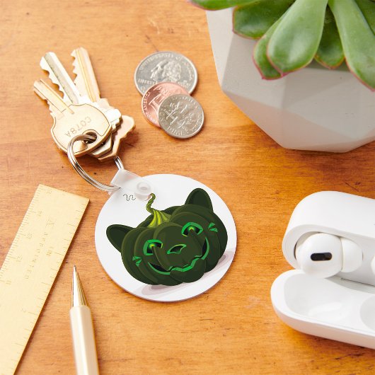 Porte-clés Citrouille d'Halloween vert