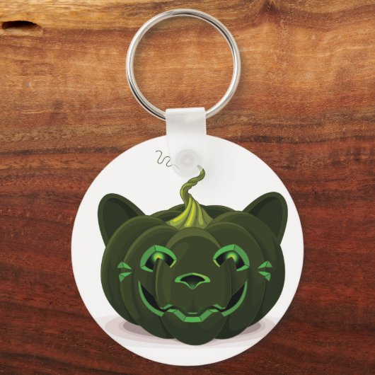 Porte-clés Citrouille d'Halloween vert (Recto)