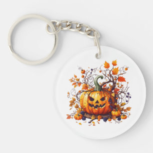 Porte-clés citrouille drôle d'Halloween d'automne