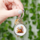 Porte-clés citrouille drôle d'Halloween d'automne (main)