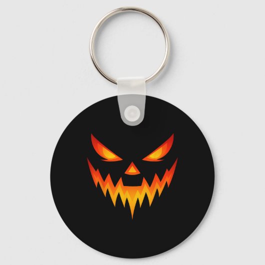 Porte-clés Citrouille effrayant Jack-o'-lantern Face Hallowee (Recto)