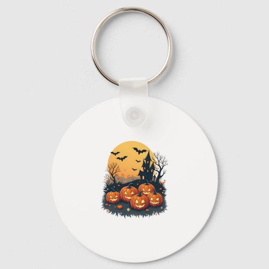 Porte-clés Citrouille éffrayant Patch � Retro Halloween Tee (Recto)