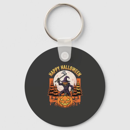 Porte-clés Citrouille effrayante pour Halloween Vector (Recto)