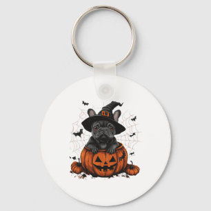Porte-clés Citrouille français de Buldog Halloween Hommes d'a