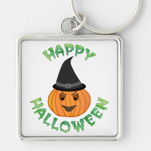Porte-clés citrouille "HAPPY HALLOWEEN" (Devant)