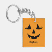 Porte-clés Citrouille Jack-o'-lantern Lashes Avec Prénom (Devant gauche)