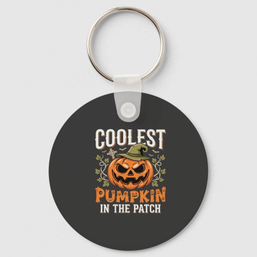Porte-clés Citrouille la plus cool du patch design Halloween (Recto)