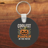 Porte-clés Citrouille la plus cool du patch design Halloween (Recto)