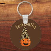 Porte-clés Citrouille Portant Un Casquette léopard (Recto)