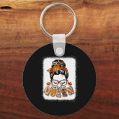 Porte-clés Citrouille Queen Messy Bun Automne Citrouille Auto (Recto)