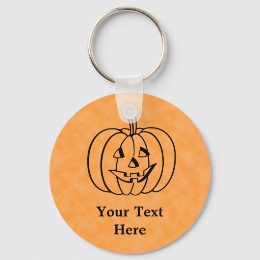 Porte-clés Citrouille souriant. (Recto)