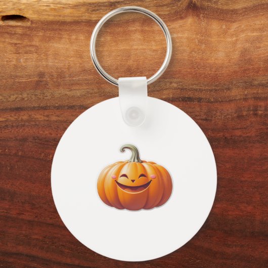 Porte-clés Citrouille souriant mignon - Caractère automne amu (Verso)